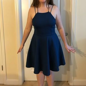 Blue a-line dress